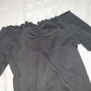 off the shoulder black long sleeve